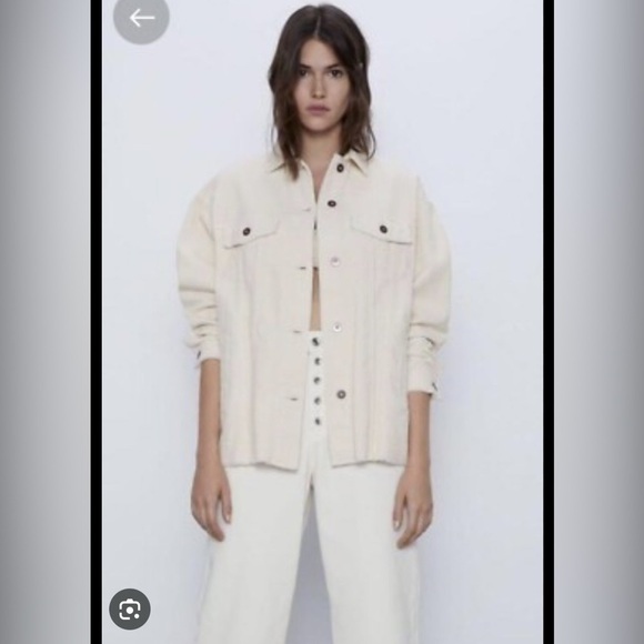 Zara Oversized Corduroy Shacket Jacket Size XS. Rough Hem. - Picture 1 of 9